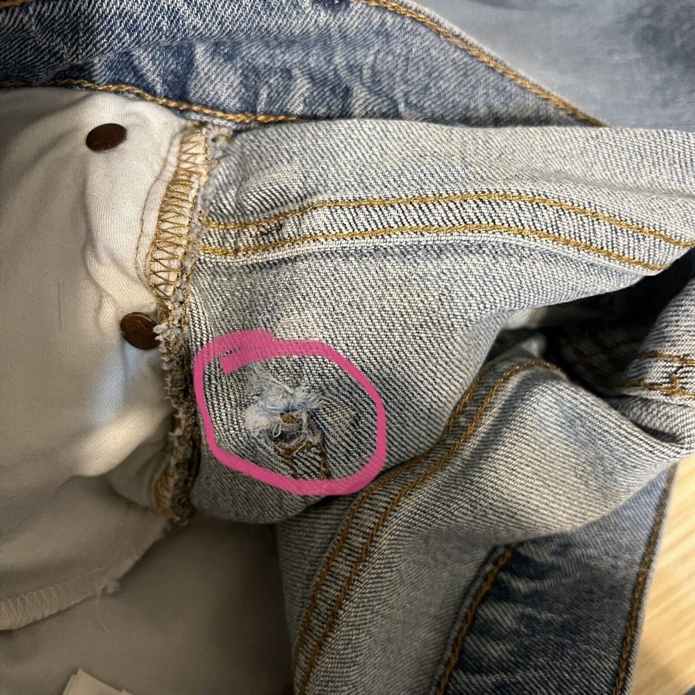Madewell The Petite Perfect Vintage Jeans Size 25P Petite Ainsworth Frayed *FLAW - Picture 12 of 15